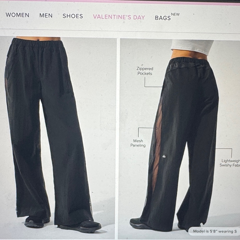 ALO Yoga Black high waist origin, wide leg track pant like new
